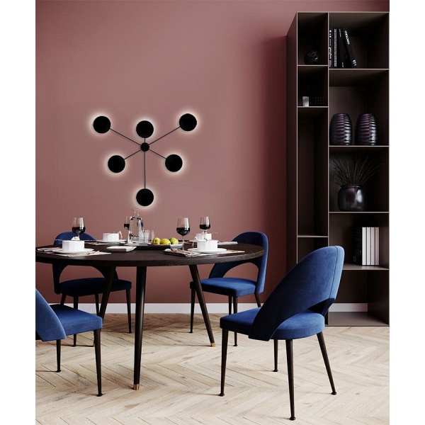 Lampa ścienna SHADOW 6 czarna - Moosee